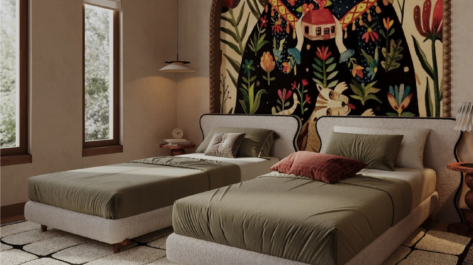 Twin Eclectic Double Bedroom-21