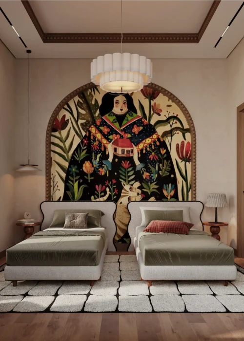 Twin Eclectic Double Bedroom-115