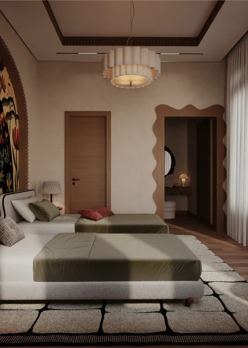 Twin Eclectic Double Bedroom-121